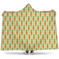 Cute Carrot Pattern Print Hooded Blanket