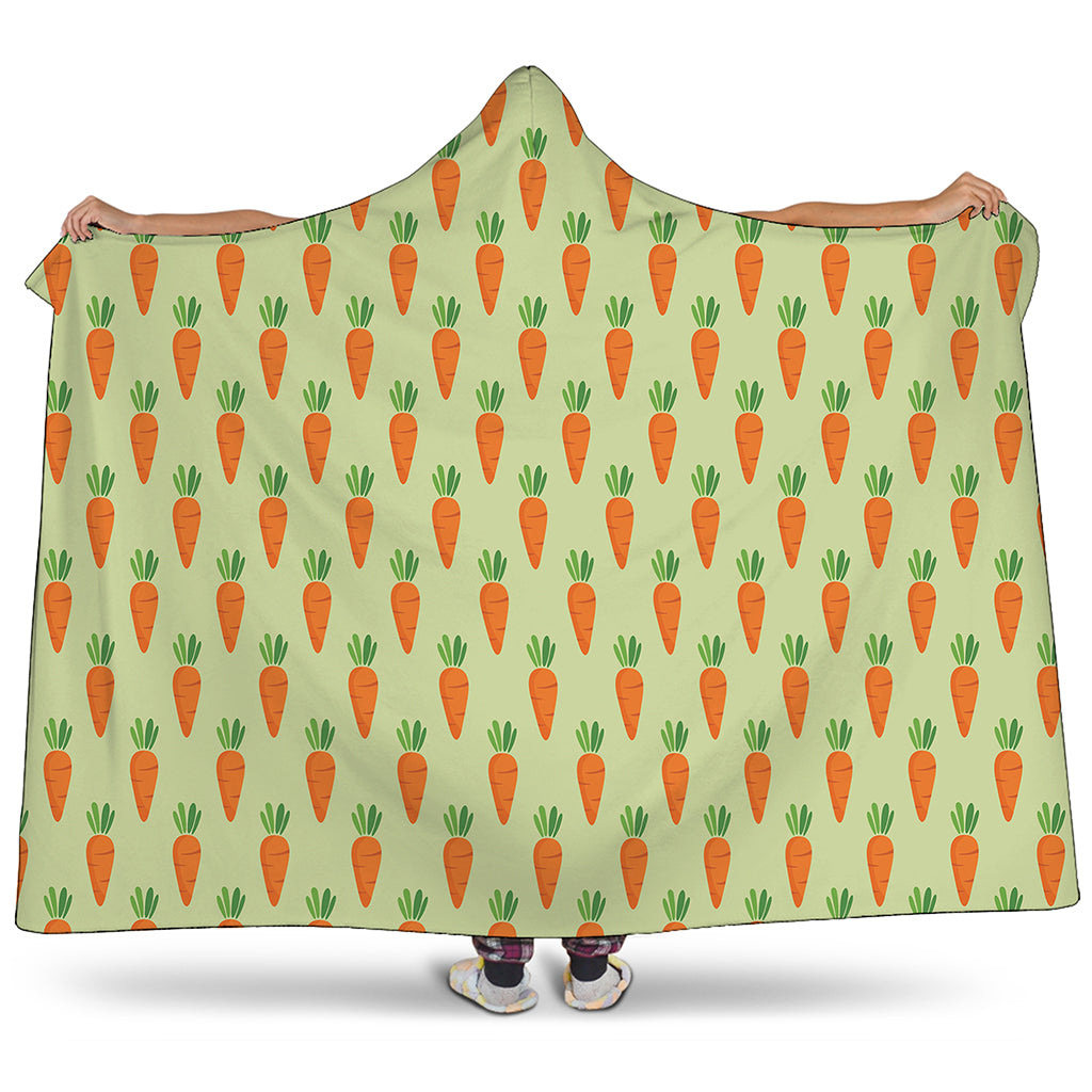 Cute Carrot Pattern Print Hooded Blanket