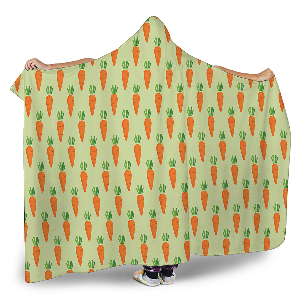Cute Carrot Pattern Print Hooded Blanket