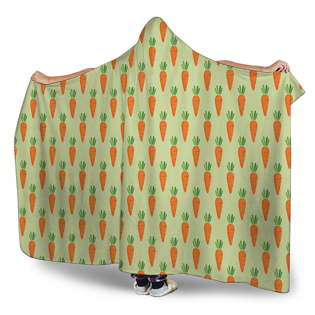Cute Carrot Pattern Print Hooded Blanket