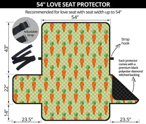 Cute Carrot Pattern Print Loveseat Protector