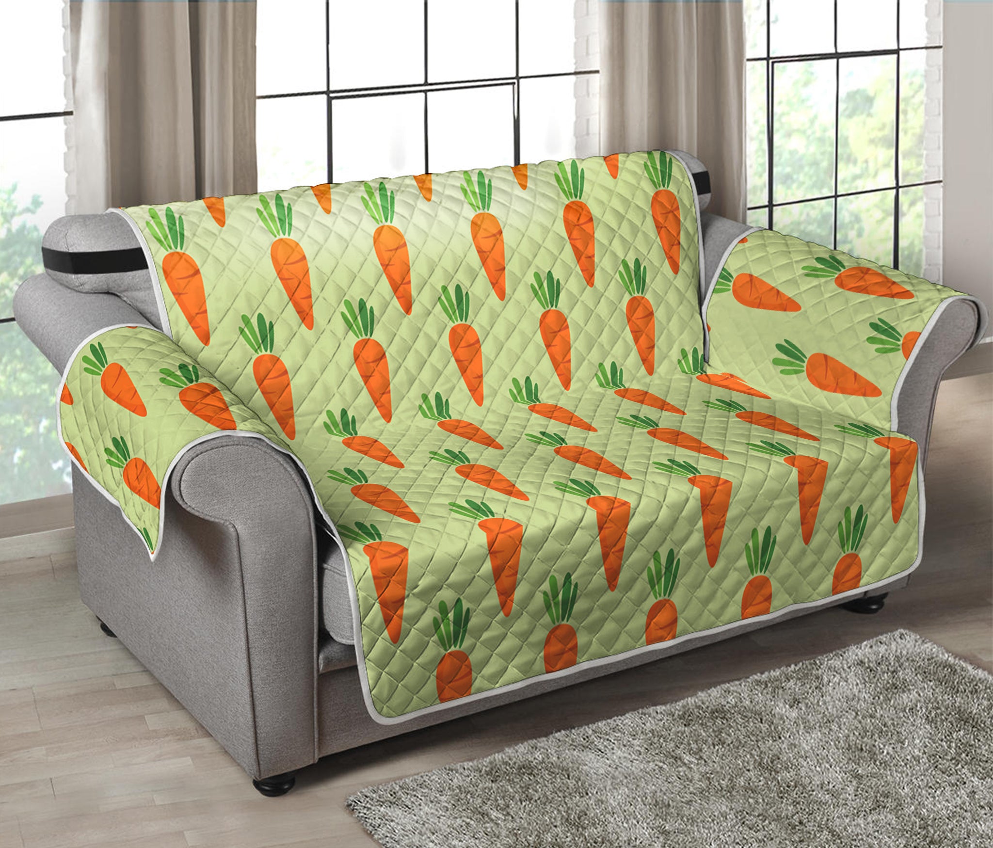 Cute Carrot Pattern Print Loveseat Protector