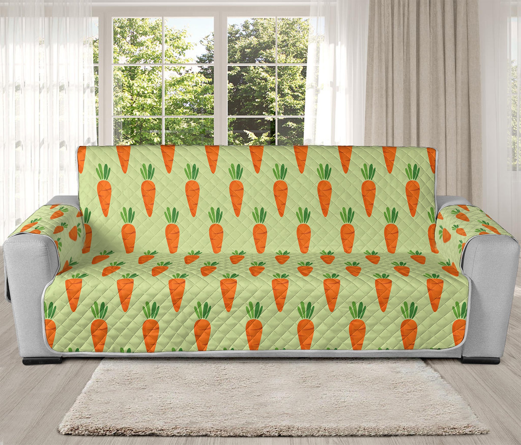 Cute Carrot Pattern Print Oversized Sofa Protector