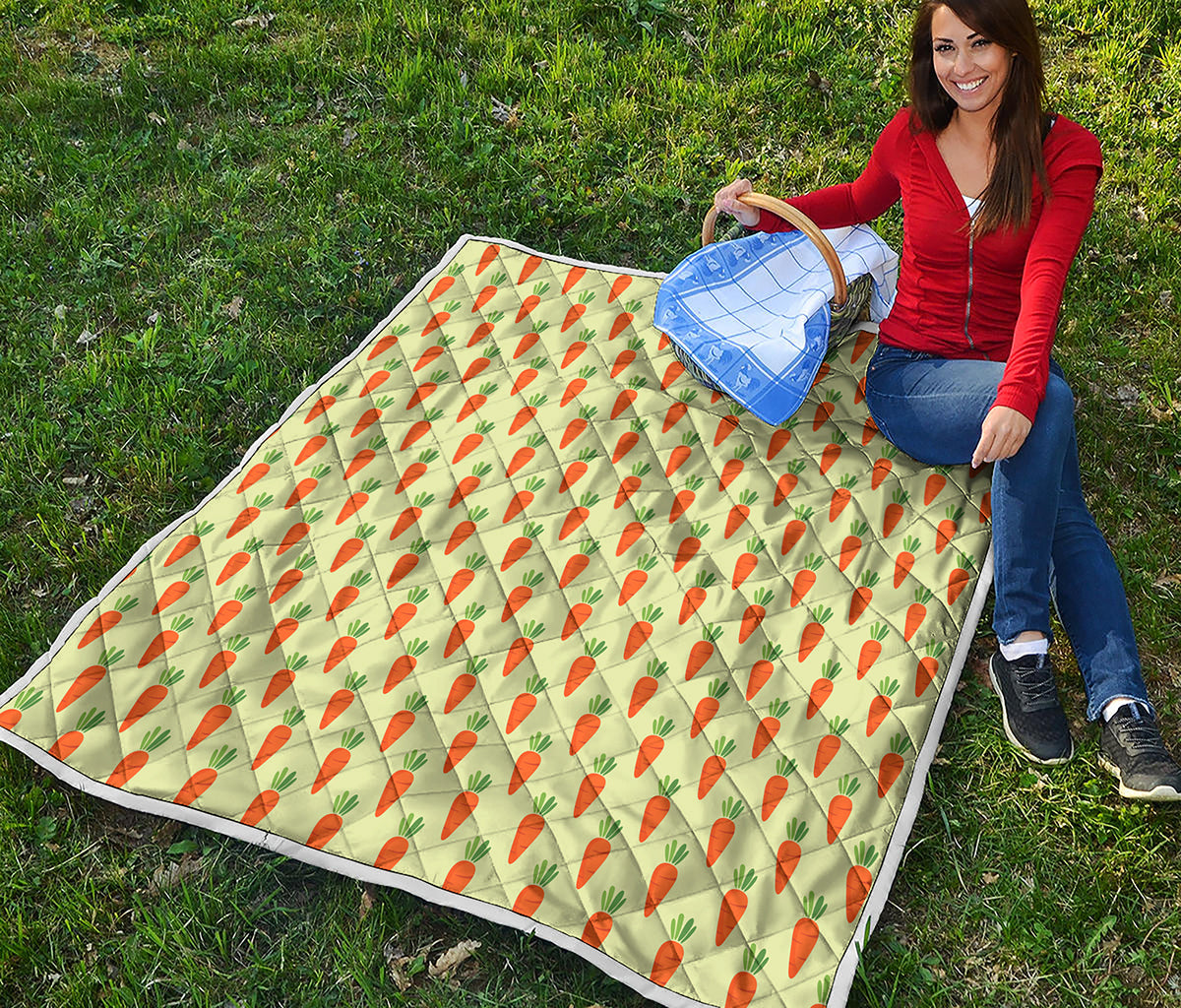 Cute Carrot Pattern Print Quilt