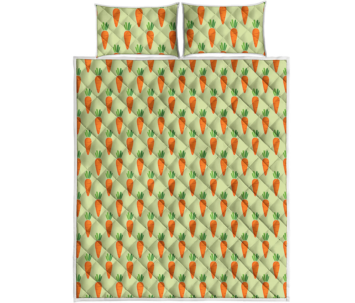 Cute Carrot Pattern Print Quilt Bed Set
