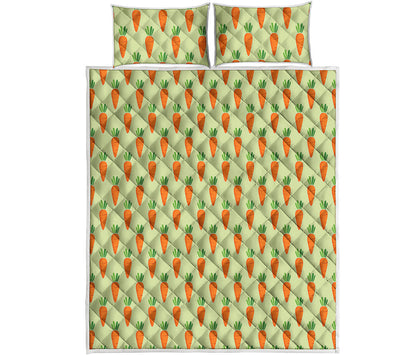 Cute Carrot Pattern Print Quilt Bed Set
