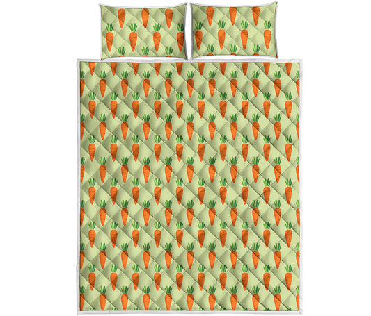 Cute Carrot Pattern Print Quilt Bed Set