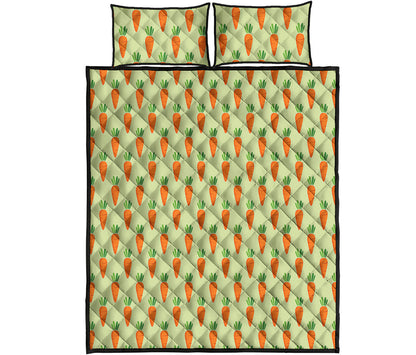 Cute Carrot Pattern Print Quilt Bed Set