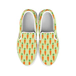 Cute Carrot Pattern Print White Slip On Shoes