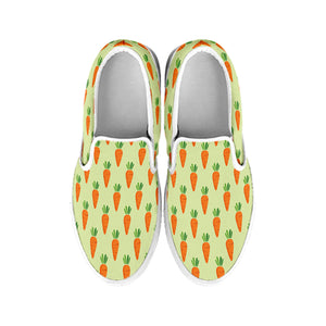 Cute Carrot Pattern Print White Slip On Shoes