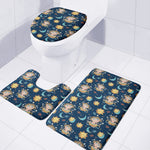 Cute Cartoon Aquarius Pattern Print 3 Piece Bath Mat Set