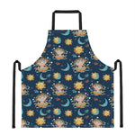 Cute Cartoon Aquarius Pattern Print Apron