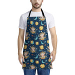 Cute Cartoon Aquarius Pattern Print Apron