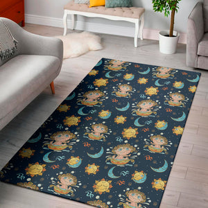 Cute Cartoon Aquarius Pattern Print Area Rug