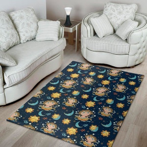 Cute Cartoon Aquarius Pattern Print Area Rug