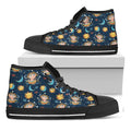 Cute Cartoon Aquarius Pattern Print Black High Top Sneakers