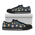 Cute Cartoon Aquarius Pattern Print Black Low Top Sneakers