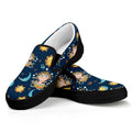 Cute Cartoon Aquarius Pattern Print Black Slip On Sneakers