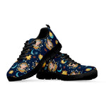 Cute Cartoon Aquarius Pattern Print Black Sneakers