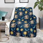 Cute Cartoon Aquarius Pattern Print Blanket