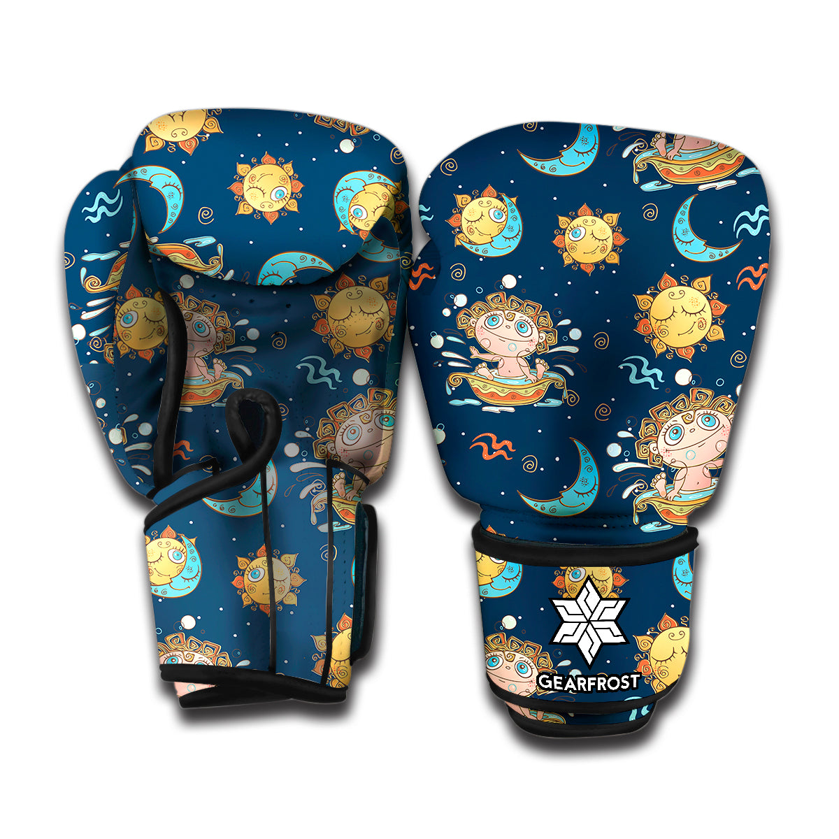 Cute Cartoon Aquarius Pattern Print Boxing Gloves