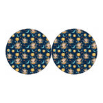 Cute Cartoon Aquarius Pattern Print Car Coasters