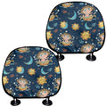 Cute Cartoon Aquarius Pattern Print Car Headrest Covers