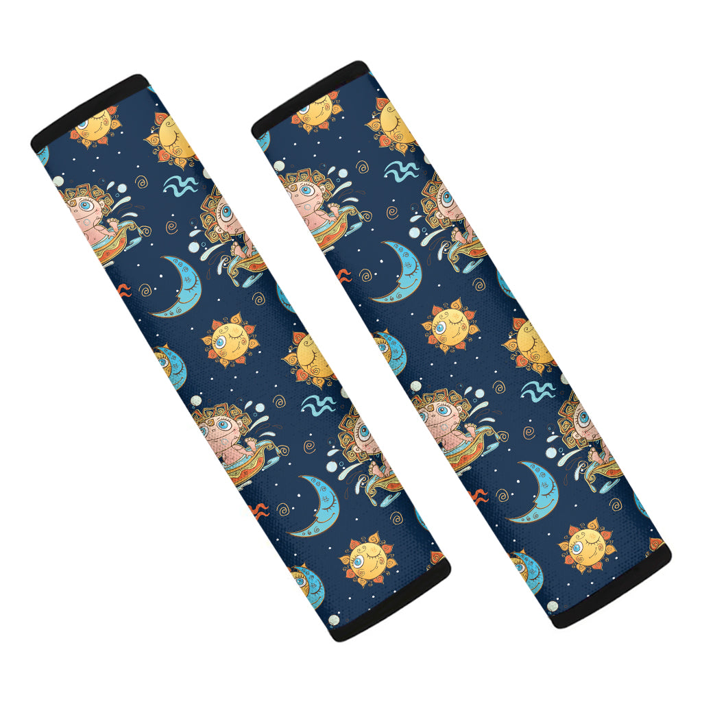 Cute Cartoon Aquarius Pattern Print Car Seat Belt Covers