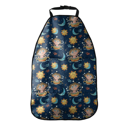 Cute Cartoon Aquarius Pattern Print Car Seat Organizers