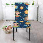Cute Cartoon Aquarius Pattern Print Dining Chair Slipcover
