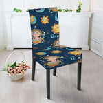 Cute Cartoon Aquarius Pattern Print Dining Chair Slipcover