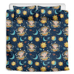 Cute Cartoon Aquarius Pattern Print Duvet Cover Bedding Set