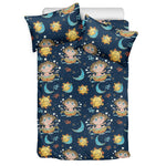 Cute Cartoon Aquarius Pattern Print Duvet Cover Bedding Set