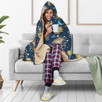 Cute Cartoon Aquarius Pattern Print Hooded Blanket