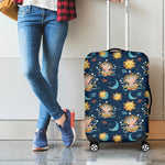 Cute Cartoon Aquarius Pattern Print Luggage Cover