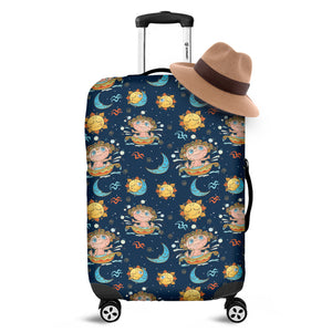 Cute Cartoon Aquarius Pattern Print Luggage Cover