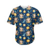 Cute Cartoon Aquarius Pattern Print Men's Baseball Jersey