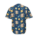 Cute Cartoon Aquarius Pattern Print Men's Baseball Jersey