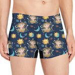 Cute Cartoon Aquarius Pattern Print Men's Boxer Briefs