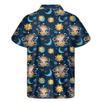 Cute Cartoon Aquarius Pattern Print Men's Short Sleeve Shirt