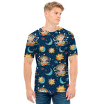 Cute Cartoon Aquarius Pattern Print Men's T-Shirt