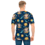 Cute Cartoon Aquarius Pattern Print Men's T-Shirt