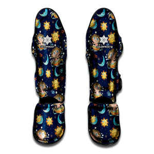 Cute Cartoon Aquarius Pattern Print Muay Thai Shin Guard