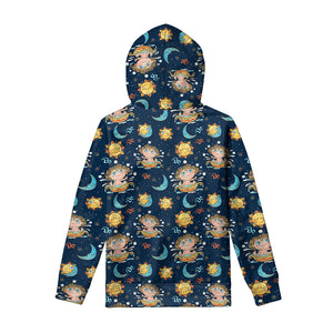 Cute Cartoon Aquarius Pattern Print Pullover Hoodie