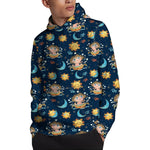 Cute Cartoon Aquarius Pattern Print Pullover Hoodie