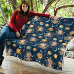 Cute Cartoon Aquarius Pattern Print Quilt
