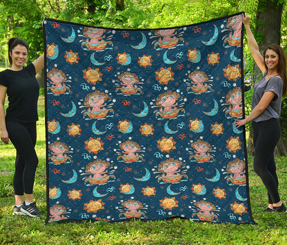 Cute Cartoon Aquarius Pattern Print Quilt
