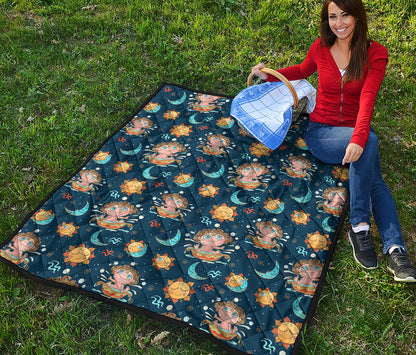 Cute Cartoon Aquarius Pattern Print Quilt