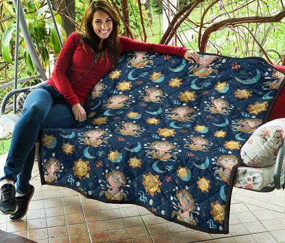 Cute Cartoon Aquarius Pattern Print Quilt