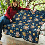 Cute Cartoon Aquarius Pattern Print Quilt